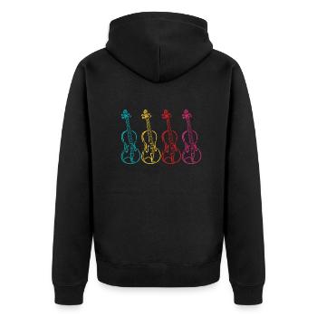 Geige Violine Geigenspieler Violinenspieler - Unisex Premium Bio Zip Hoodie - Schwarz - Hinten - Nico (187cm)