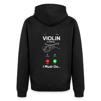 Geige Violine Geigenspieler Violinenspieler - Unisex Premium Bio Zip Hoodie - Schwarz - Hinten - Nico (187cm)
