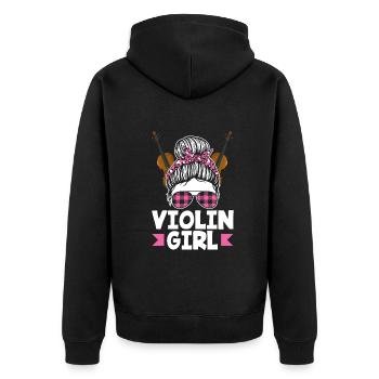 Geige Violine Geigenspieler Violinenspieler - Unisex Premium Bio Zip Hoodie - Schwarz - Hinten - Nico (187cm)