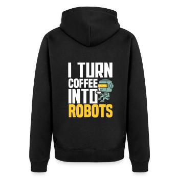 Programmeur de robots robotiques - Veste à capuche bio Premium Unisexe - noir - Dos - Nico (187cm)
