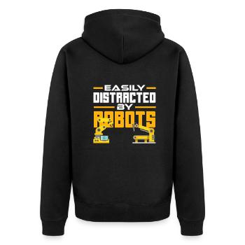 Programmeur de robots robotiques - Veste à capuche bio Premium Unisexe - noir - Dos - Nico (187cm)
