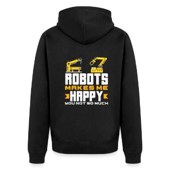 Programmeur de robots robotiques - Veste à capuche bio Premium Unisexe - noir - Dos - Nico (187cm)