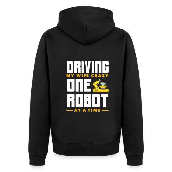 Robotics Robot Programmer - Unisex Premium Organic Zip Hoodie - black - Back - Nico (187cm)