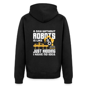 Programmeur de robots robotiques - Veste à capuche bio Premium Unisexe - noir - Dos - Nico (187cm)