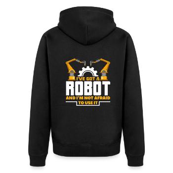 Robotics Robot Programmer - Unisex Premium Organic Zip Hoodie - black - Back - Nico (187cm)