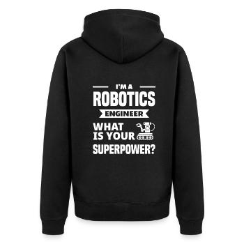 Programmeur de robots robotiques - Veste à capuche bio Premium Unisexe - noir - Dos - Nico (187cm)