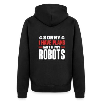 Robotics Robot Programmer - Unisex Premium Organic Zip Hoodie - black - Back - Nico (187cm)
