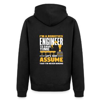 Robotics Robot Programmer - Unisex Premium Organic Zip Hoodie - black - Back - Nico (187cm)