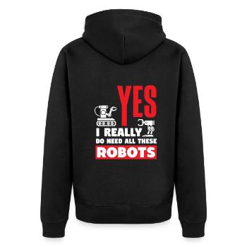 Programmeur de robots robotiques - Veste à capuche bio Premium Unisexe - noir - Dos - Nico (187cm)