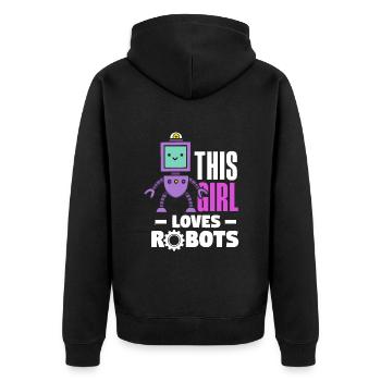 Robotics Robot Programmer - Unisex Premium Organic Zip Hoodie - black - Back - Nico (187cm)