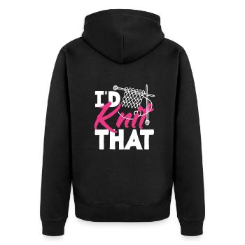Lustiges Stricken Stricknadel Geschenk - Unisex Premium Bio Zip Hoodie - Schwarz - Hinten - Nico (187cm)