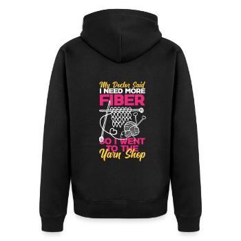 Drôle de tricot à l’aiguille à tricoter cadeau - Veste à capuche bio Premium Unisexe - noir - Dos - Nico (187cm)