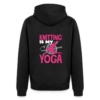 Lustiges Stricken Stricknadel Geschenk - Unisex Premium Bio Zip Hoodie - Schwarz - Hinten - Nico (187cm)