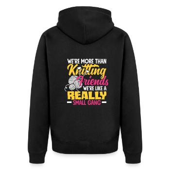 Lustiges Stricken Stricknadel Geschenk - Unisex Premium Bio Zip Hoodie - Schwarz - Hinten - Nico (187cm)