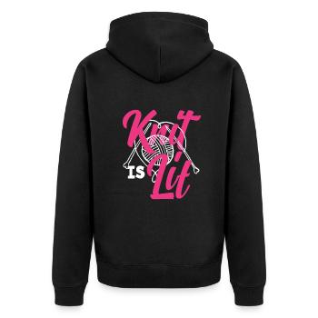 Drôle de tricot à l’aiguille à tricoter cadeau - Veste à capuche bio Premium Unisexe - noir - Dos - Nico (187cm)