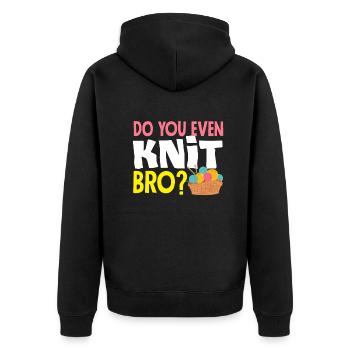 Lustiges Stricken Stricknadel Geschenk - Unisex Premium Bio Zip Hoodie - Schwarz - Hinten - Nico (187cm)