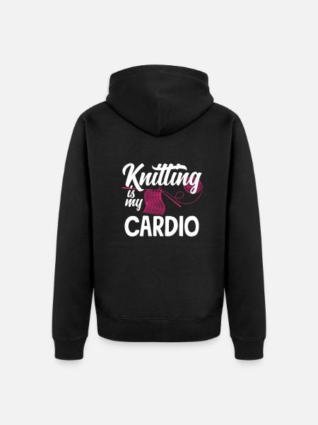 Funny Knitting Knitting Needle Gift - Unisex Premium Organic Zip Hoodie - black