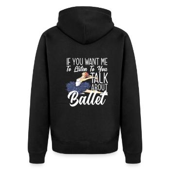 Süßes Ballerina Ballettänzerin Geschenk - Unisex Premium Bio Zip Hoodie - Schwarz - Hinten - Nico (187cm)