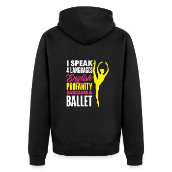 Süßes Ballerina Ballettänzerin Geschenk - Unisex Premium Bio Zip Hoodie - Schwarz - Hinten - Nico (187cm)
