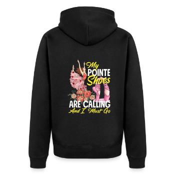 Süßes Ballerina Ballettänzerin Geschenk - Unisex Premium Bio Zip Hoodie - Schwarz - Hinten - Nico (187cm)
