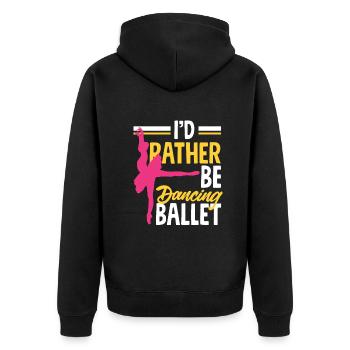 Süßes Ballerina Ballettänzerin Geschenk - Unisex Premium Bio Zip Hoodie - Schwarz - Hinten - Nico (187cm)