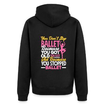 Süßes Ballerina Ballettänzerin Geschenk - Unisex Premium Bio Zip Hoodie - Schwarz - Hinten - Nico (187cm)
