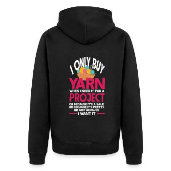 Lustiges Stricken Stricknadel Geschenk - Unisex Premium Bio Zip Hoodie - Schwarz - Hinten - Nico (187cm)