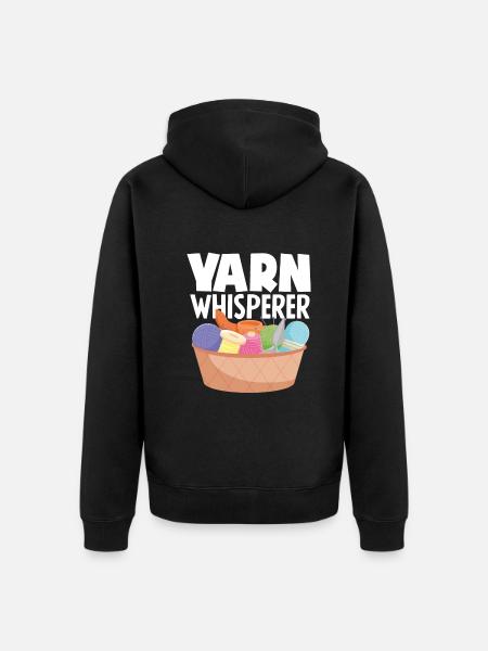 Funny Knitting Knitting Needle Gift - Unisex Premium Organic Zip Hoodie - black