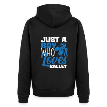 Süßes Ballerina Ballettänzerin Geschenk - Unisex Premium Bio Zip Hoodie - Schwarz - Hinten - Nico (187cm)