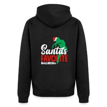 Süßes Ballerina Ballettänzerin Geschenk - Unisex Premium Bio Zip Hoodie - Schwarz - Hinten - Nico (187cm)