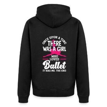 Süßes Ballerina Ballettänzerin Geschenk - Unisex Premium Bio Zip Hoodie - Schwarz - Hinten - Nico (187cm)
