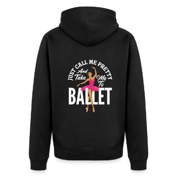 Süßes Ballerina Ballettänzerin Geschenk - Unisex Premium Bio Zip Hoodie - Schwarz - Hinten - Nico (187cm)