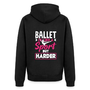 Süßes Ballerina Ballettänzerin Geschenk - Unisex Premium Bio Zip Hoodie - Schwarz - Hinten - Nico (187cm)