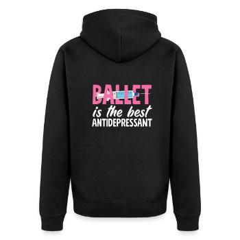 Süßes Ballerina Ballettänzerin Geschenk - Unisex Premium Bio Zip Hoodie - Schwarz - Hinten - Nico (187cm)