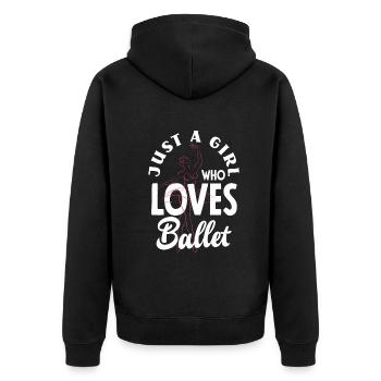 Süßes Ballerina Ballettänzerin Geschenk - Unisex Premium Bio Zip Hoodie - Schwarz - Hinten - Nico (187cm)