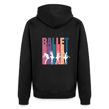 Süßes Ballerina Ballettänzerin Geschenk - Unisex Premium Bio Zip Hoodie - Schwarz - Hinten - Nico (187cm)