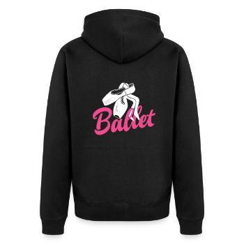Süßes Ballerina Ballettänzerin Geschenk - Unisex Premium Bio Zip Hoodie - Schwarz - Hinten - Nico (187cm)