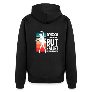 Süßes Ballerina Ballettänzerin Geschenk - Unisex Premium Bio Zip Hoodie - Schwarz - Hinten - Nico (187cm)