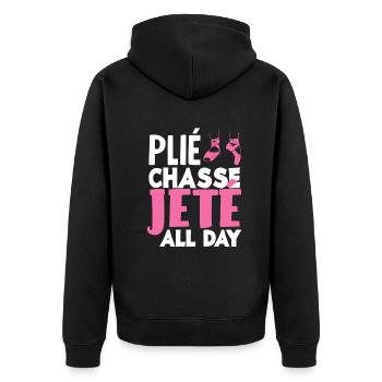 Süßes Ballerina Ballettänzerin Geschenk - Unisex Premium Bio Zip Hoodie - Schwarz - Hinten - Nico (187cm)
