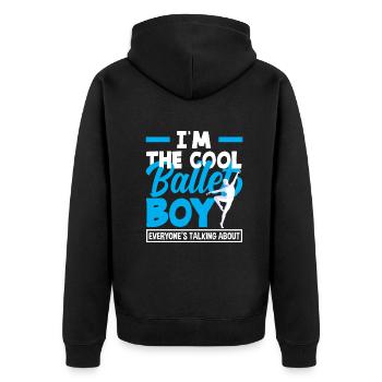 Süßes Ballerina Ballettänzerin Geschenk - Unisex Premium Bio Zip Hoodie - Schwarz - Hinten - Nico (187cm)