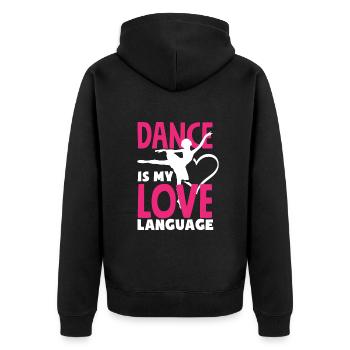 Süßes Ballerina Ballettänzerin Geschenk - Unisex Premium Bio Zip Hoodie - Schwarz - Hinten - Nico (187cm)