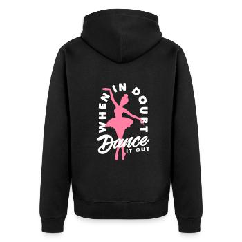 Süßes Ballerina Ballettänzerin Geschenk - Unisex Premium Bio Zip Hoodie - Schwarz - Hinten - Nico (187cm)