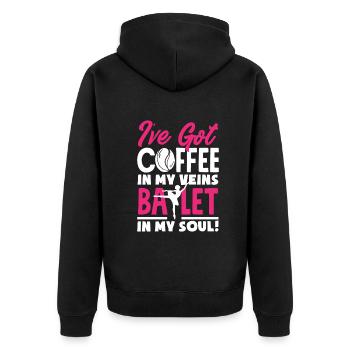 Süßes Ballerina Ballettänzerin Geschenk - Unisex Premium Bio Zip Hoodie - Schwarz - Hinten - Nico (187cm)