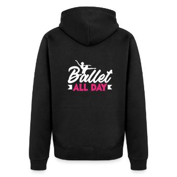 Süßes Ballerina Ballettänzerin Geschenk - Unisex Premium Bio Zip Hoodie - Schwarz - Hinten - Nico (187cm)