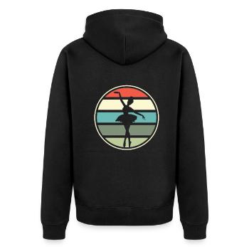 Süßes Ballerina Ballettänzerin Geschenk - Unisex Premium Bio Zip Hoodie - Schwarz - Hinten - Nico (187cm)