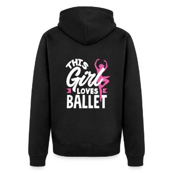 Süßes Ballerina Ballettänzerin Geschenk - Unisex Premium Bio Zip Hoodie - Schwarz - Hinten - Nico (187cm)