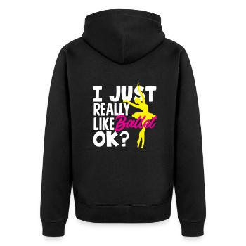 Süßes Ballerina Ballettänzerin Geschenk - Unisex Premium Bio Zip Hoodie - Schwarz - Hinten - Nico (187cm)