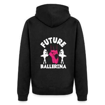 Süßes Ballerina Ballettänzerin Geschenk - Unisex Premium Bio Zip Hoodie - Schwarz - Hinten - Nico (187cm)