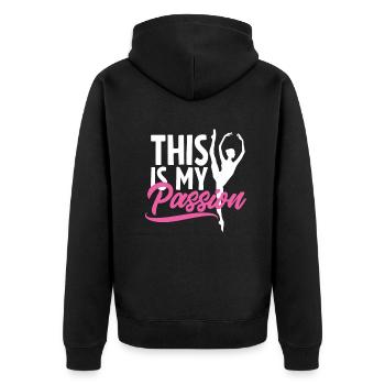 Süßes Ballerina Ballettänzerin Geschenk - Unisex Premium Bio Zip Hoodie - Schwarz - Hinten - Nico (187cm)