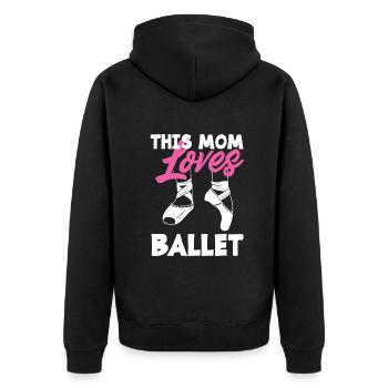 Süßes Ballerina Ballettänzerin Geschenk - Unisex Premium Bio Zip Hoodie - Schwarz - Hinten - Nico (187cm)